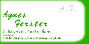agnes ferster business card